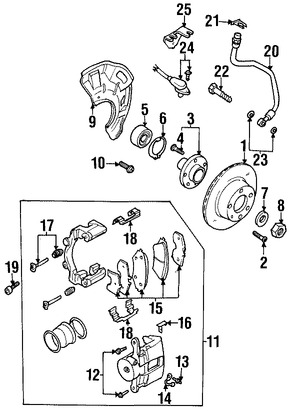 Foto de Manguera de freno hidrulico Original para Daewoo Leganza 1999 2000 2001 2002 Marca DAEWOO Nmero de Parte 96335933