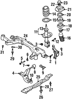 Foto de Puntal de suspensin Original para Daewoo Leganza 1999 2000 2001 2002 Marca DAEWOO Nmero de Parte 96299151