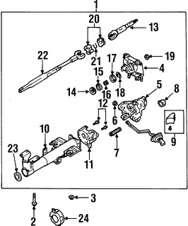 Foto de Carcasa del interruptor de la columna de direccion Original para Daewoo Leganza Daewoo Lanos Daewoo Nubira Marca DAEWOO N�mero de Parte 530723
