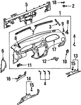 Foto de Cubierta de Panel de Instrumentos Original para Daewoo Leganza 1999 2000 2001 2002 Marca DAEWOO N�mero de Parte 96239724