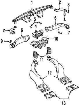 Foto de Ducto de Aire del Panel de Instrumentos Original para Daewoo Leganza 1999 2000 2001 2002 Marca DAEWOO Nmero de Parte 96211453