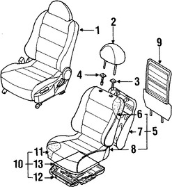Foto de Cojin de respaldo de Asiento Original para Daewoo Leganza 1999 2000 2001 2002 Marca DAEWOO N�mero de Parte 96269194