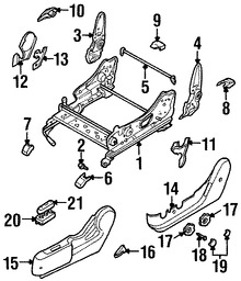 Foto de Cubierta del Mecanismo de Ajuste de Reclinacion de Asiento Original para Daewoo Leganza 1999 2000 2001 2002 Marca DAEWOO Nmero de Parte 96269178