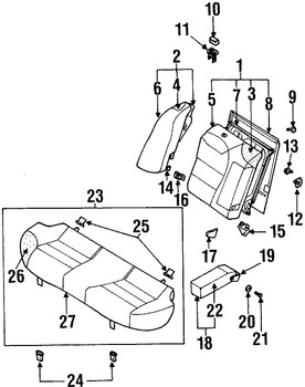 Foto de Cojin de respaldo de Asiento Original para Daewoo Leganza 1999 2000 2001 2002 Marca DAEWOO N�mero de Parte 96218121