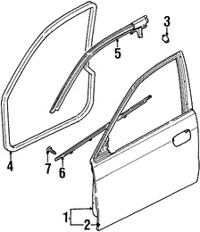 Foto de Panel externo de puerta Original para Daewoo Leganza 1999 2000 2001 2002 Marca DAEWOO N�mero de Parte 96226633