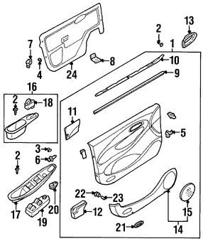 Foto de Bisel de Switch de Vidrio Electrico Original para Daewoo Leganza 1999 2000 2001 2002 Marca DAEWOO N�mero de Parte 96207281