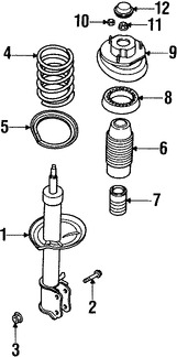 Foto de Defensa de Puntal de Amortiguador Original para Daewoo Leganza 1999 2000 2001 2002 Marca DAEWOO N�mero de Parte 96225882