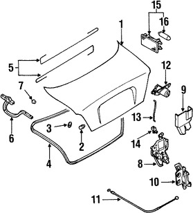 Foto de Bisagra de puerta del maletero Original para Daewoo Leganza 1999 2000 2001 2002 Marca DAEWOO Nmero de Parte 96205413