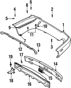 Foto de Soporte de cubierta de parachoques Original para Daewoo Leganza 1999 2000 2001 2002 Marca DAEWOO Nmero de Parte 96205790