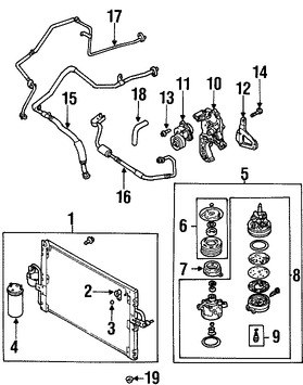 Foto de Condensador de Aire Acondicionado Original para Daewoo Nubira 2000 2001 2002 Marca DAEWOO Nmero de Parte 96450097