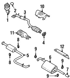 Foto de Tubo de Escape Original para Daewoo Nubira 2000 2001 2002 Marca DAEWOO N�mero de Parte 96270597