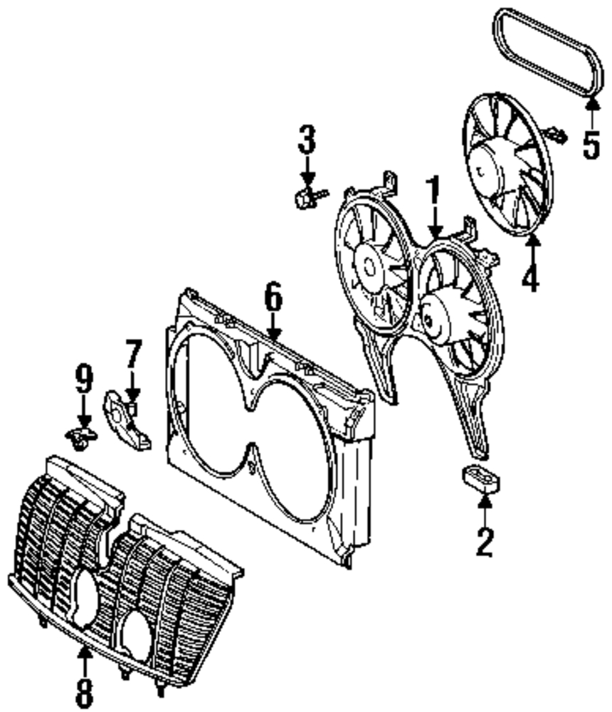 Foto de Ventilador del Condesador del Aire Acondicionado para Mercedes-Benz E320 2002 Marca MERCEDES OEM Nmero de Parte 001 500 38 93