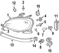 Foto de Zcalo de Luz de Cruce Original para Mercedes-Benz ML320 Mercedes-Benz ML350 Mercedes-Benz ML430 Mercedes-Benz ML500 Mercedes-Benz ML55 AMG Marca MERCEDES BENZ Parte #1638260182