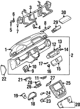 Foto de Lente de Panel de Instrumentos Original para Mercedes-Benz ML320 Mercedes-Benz ML350 Mercedes-Benz ML430 Mercedes-Benz ML500 Mercedes-Benz ML55 AMG Marca MERCEDES BENZ Parte #1635420058