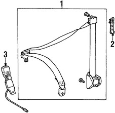 Foto de Receptaculo del Cinturon de Seguridad Original para Mercedes-Benz ML320 Mercedes-Benz ML350 Mercedes-Benz ML430 Mercedes-Benz ML500 Mercedes-Benz ML55 AMG Marca MERCEDES BENZ Parte #16386006699051