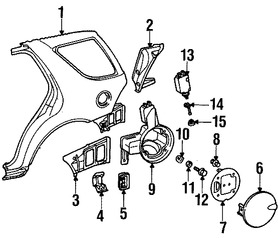 Foto de Panel Lateral Trasero Original para Mercedes-Benz ML320 Mercedes-Benz ML350 Mercedes-Benz ML430 Mercedes-Benz ML500 Mercedes-Benz ML55 AMG Marca MERCEDES BENZ Parte #1636301201