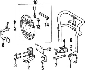 Foto de Soporte de la placa Original para Mercedes-Benz ML320 Mercedes-Benz ML350 Mercedes-Benz ML430 Mercedes-Benz ML500 Mercedes-Benz ML55 AMG Marca MERCEDES BENZ Parte #1248100611