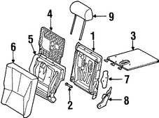 Foto de Panel posterior de Asiento Original para Mercedes-Benz ML320 Mercedes-Benz ML350 Mercedes-Benz ML430 Mercedes-Benz ML500 Mercedes-Benz ML55 AMG Marca MERCEDES BENZ Parte #16392008867E33