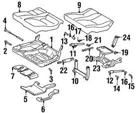 Foto de Cojin de Asiento Original para Mercedes-Benz ML320 2000 2001 Mercedes-Benz ML430 2000 2001 Mercedes-Benz ML55 AMG 2000 2001 Marca MERCEDES BENZ Nmero de Parte 1639200750