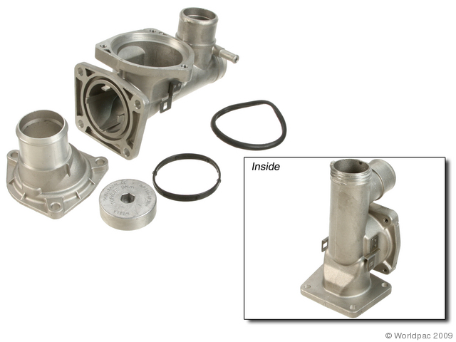 Foto de Carcasa del termostato del refrigerante del motor para Jaguar Vanden Plas Jaguar XJ8 Jaguar XJR Jaguar XK8 Jaguar XKR Marca Apa/uro Parts Nmero de Parte W0133-1810140