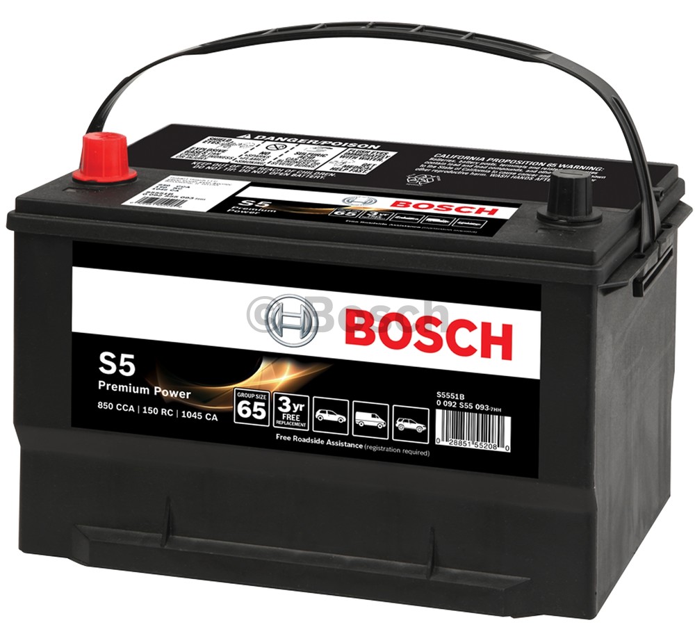 Foto de Bater�a Libre Mantenimiento para Ford F-150 1975 Lexus LX470 1999 Toyota 4Runner 2006 Toyota Sequoia 2012 Toyota Tacoma 2008 2009 2014 Marca BOSCH Parte #S5516B