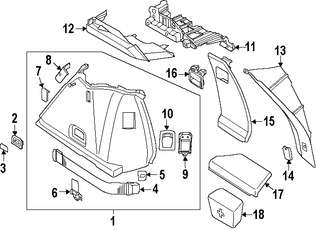 Foto de Panel de maletero Original para BMW 535i GT BMW 535i GT xDrive BMW 550i GT BMW 550i GT xDrive Marca BMW Nmero de Parte 51477342886
