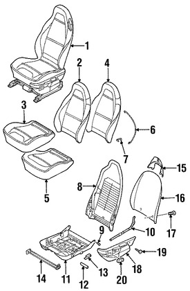 Foto de Asiento Original para BMW Z3 1999 2000 2001 2002 Marca BMW Remanufacturado N�mero de Parte 52109071259
