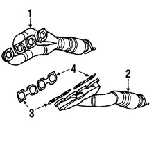 Foto de Mltiple de Escape con Convertidor Cataltico Original para BMW 750Li BMW 750i BMW Alpina B7 BMW 550i BMW 650i Marca BMW Remanufacturado Nmero de Parte 18407575126