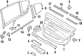 Foto de Panel Interior de Puerta Original para BMW 750Li BMW 750Li xDrive BMW 760Li BMW 740li BMW 740Li xDrive BMW 740Ld xDrive Marca BMW N�mero de Parte 51429162197