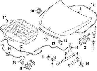 Foto de Aislamiento del capo Original para BMW Marca BMW N�mero de Parte 51486989300