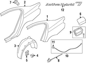 Foto de Panel Lateral Trasero Original para BMW 750i BMW 750i xDrive BMW 740i Marca BMW N�mero de Parte 41217204471