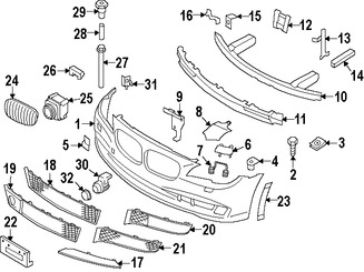 Foto de Soporte de cubierta de parachoques Original para BMW Marca BMW Nmero de Parte 51118041154