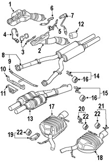 Foto de M�ltiple de Escape con Convertidor Catal�tico Original para BMW 650i BMW 750Li BMW 750i BMW Alpina B7 BMW 550i Marca BMW Remanufacturado N�mero de Parte 18407575127