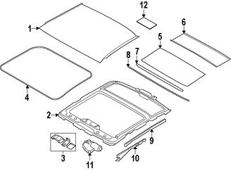 Foto de Sello del Techo Corredizo Original para BMW Marca BMW Nmero de Parte 54107268972