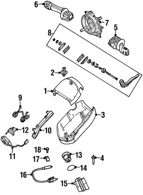 Foto de Carcasa del interruptor de la columna de direccion Original para BMW Marca BMW Nmero de Parte 61318379091