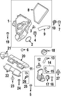 Foto de Arandela de la carcasa del filtro de aire Original para BMW 335d 2009 2010 2011 Marca BMW Nmero de Parte 13718511972