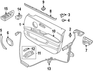 Foto de Panel Interior de Puerta Original para BMW 328i BMW 335d BMW M3 BMW 328i xDrive BMW 335i BMW 335i xDrive Marca BMW N�mero de Parte 51419167825