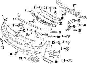 Foto de Riel de soporte de cubierta de parachoques Original para BMW Marca BMW N�mero de Parte 51117386153