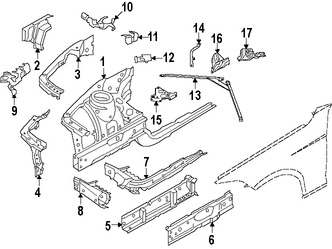 Foto de Refuerzo del protector del Guardafangos Original para BMW Marca BMW Nmero de Parte 41007284101