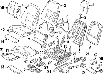 Foto de Interruptor Lumbar de asiento Original para BMW Marca BMW N�mero de Parte 61319231269