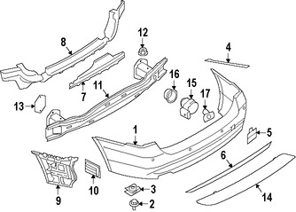 Foto de Riel de soporte de cubierta de parachoques Original para BMW 328d xDrive 2016 2017 BMW 328i xDrive 2016 BMW  2017 Marca BMW N�mero de Parte 51127400299