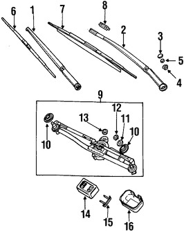 Foto de Buje de Varillaje de Limpia Parabrisas Original para BMW Marca BMW N�mero de Parte 61618391956
