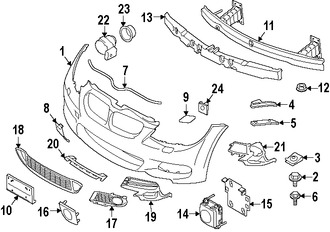 Foto de Soporte de cubierta de parachoques Original para BMW 328i BMW 328i xDrive BMW 335i BMW 335i xDrive BMW 335is Marca BMW Nmero de Parte 51118050623
