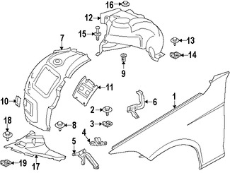 Foto de Guardafango Original para BMW Marca BMW N�mero de Parte 41357438441