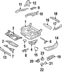 Foto de Cubierta del Mecanismo de Ajuste de Reclinacion de Asiento Original para BMW X6 BMW X5 Marca BMW Nmero de Parte 52107170693