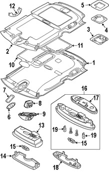 Foto de Techo Interior Original para Mini Cooper Cooper 2003 2004 Marca BMW Nmero de Parte 51447114578