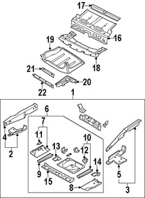 Foto de Travesano Plataforma de Piso Original para Mini Cooper Cooper Marca BMW Nmero de Parte 41117035334