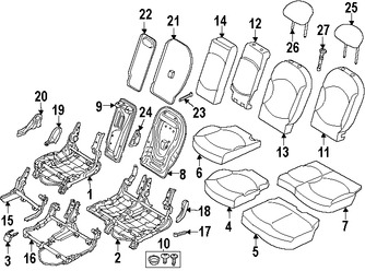 Foto de Cojin de respaldo de Asiento Original para Mini Cooper Cooper Countryman Mini Cooper Cooper Paceman Marca BMW Nmero de Parte 52209802453