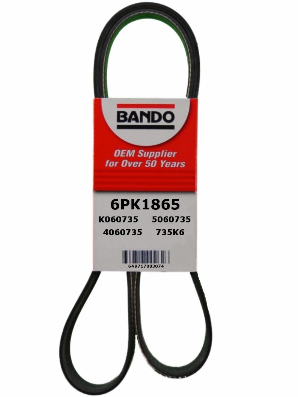 Foto de Banda serpentina Rib Ace Precision Engineered V-Ribbed para Chevrolet S10 1993 Ford Contour 1996 Marca BANDO N�mero de Parte 6PK1865