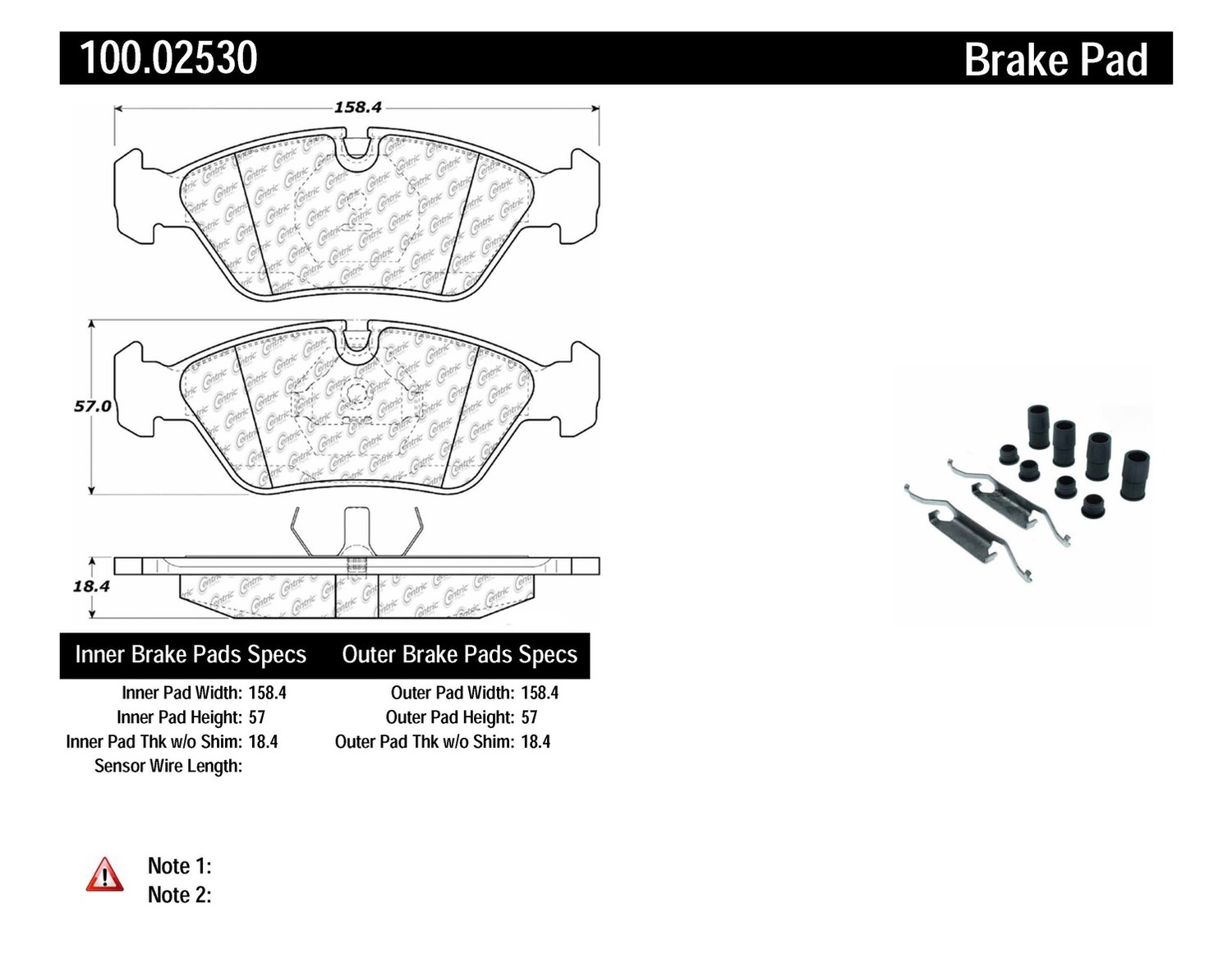 Foto de Pastilla de Freno de Disco OE Formula Pads w Hardware para Porsche BMW Ferrari Maserati Marca CENTRIC PARTS Nmero de Parte 100.02530